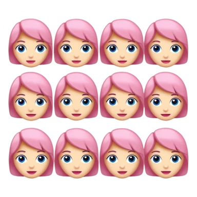 Karakter birisi düz saçlı birisi dalgalı bir stoplu saklı birisi açık saçlı boydan birisi mavi kıyafetleri birisi pembe kıyafetli boydan kız karakter sticker