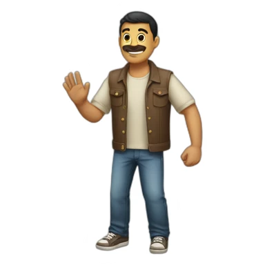 Chico urbano haciend seña con la mano sticker