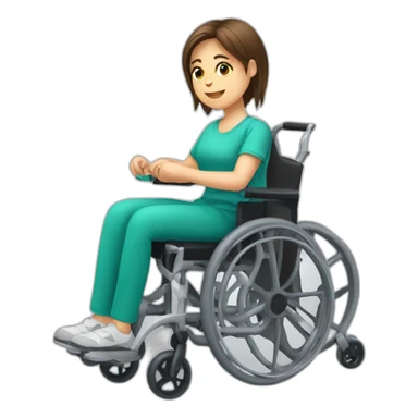 girl in wheelchair doing physiotherapy sticker