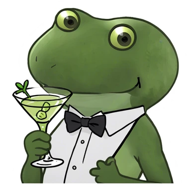 martini with a smirk face sticker