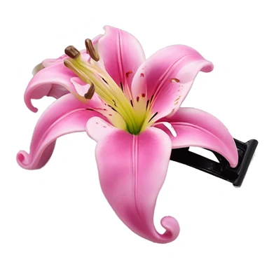hair claw/clip with pink lily ( accessory)  sticker