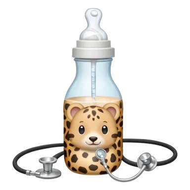 stethescope, baby bottle, cute baby scrapbooking paper animal print  sticker