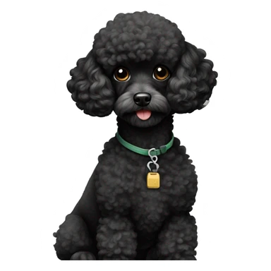 black toy poodle smoking sticker