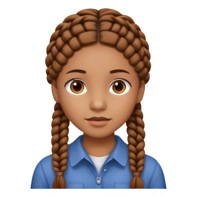 Girl with brown braids sticker