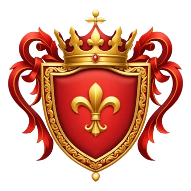 Royal crest, red color, a bit gold frames sticker