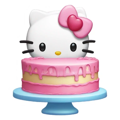 Hello kitty with a cake sticker