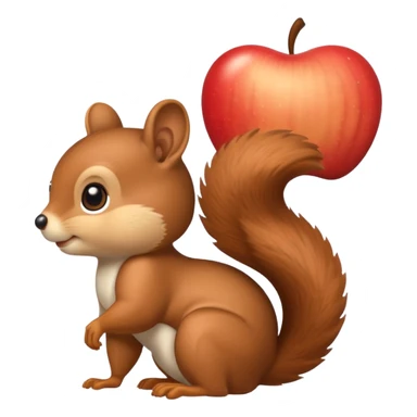 Add a thought bubble above the squirrel's head to make it look like it is thinking, in Apple emoji style, with no background. sticker