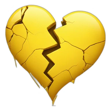 Yellow broken heart sticker
