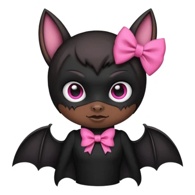 emo black bat with a pink bow sticker