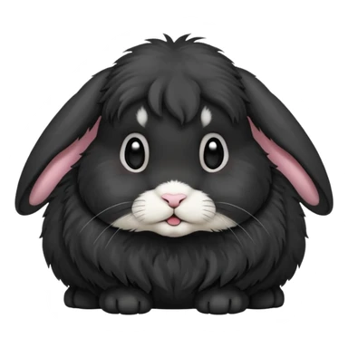 Black rabbit mini lop with how sticker