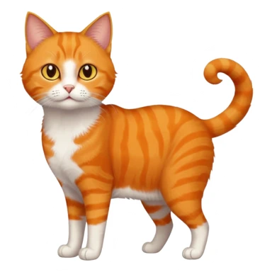 full body orange domestic shorthair slim cat with yellow/orange eyes  sticker