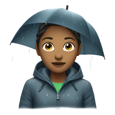 girl in rain with jacket sticker