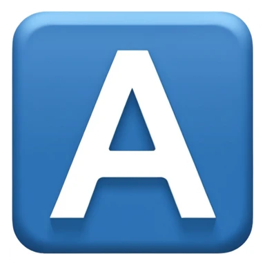 The image is a blue icon with the letter "A" in the center. The letter is in a bold, sans-serif font and is slightly tilted to the right. Below the letter, there is a smaller text that reads "10.9". The background is white and the icon is simple and minimalistic. sticker