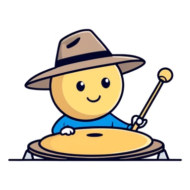 Cymbal on top of a man's hat (Clukr from sprunki) sticker