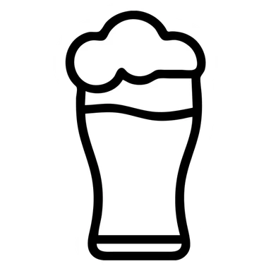 beer glass icon, outlined, minimal color, classic iconography sticker