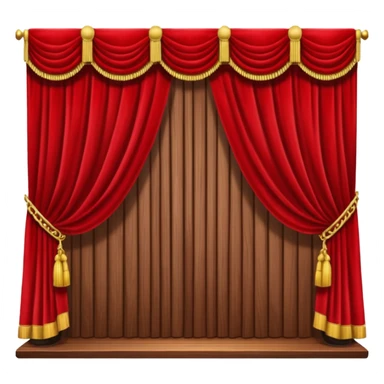 theater, red curtains , wooden stage sticker