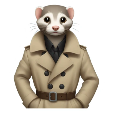 ferret wearing trench coat sticker
