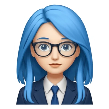quero uma mulher com cabelos longos e mais corporativa nerd com o cabelo azul sticker