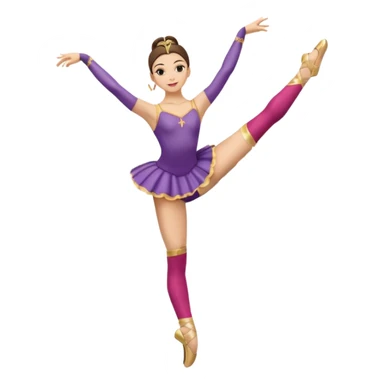 Una chica con vestuario de bailarina con las piernas flexionadas, el dedo índice en la boca, el tren superior inclinado hacia la izquierda y con la cadera proyectada hacia la izquierda sticker