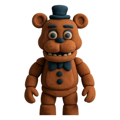 claymation style animatronic bear inspired by Five Nights at Freddy's sticker