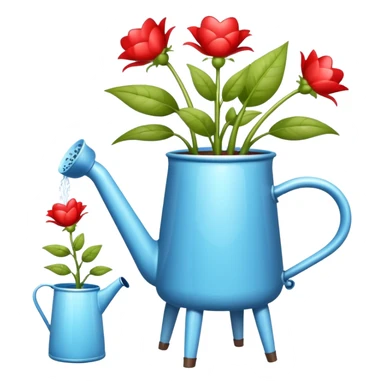 i want a watering jug with legs watering 3 plans in increasing height with hearts in the flowers sticker