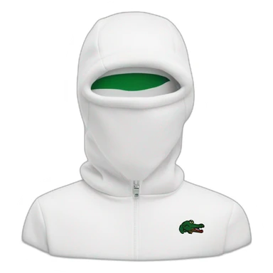 white boy lacoste balaclava with lacoste sticker