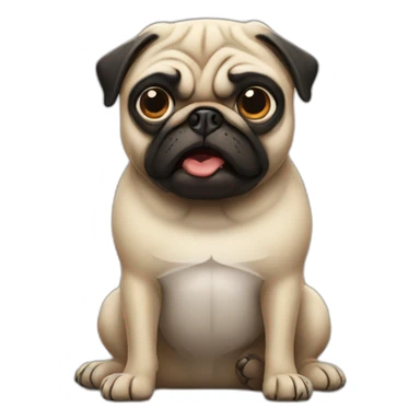 Angry pug sticker
