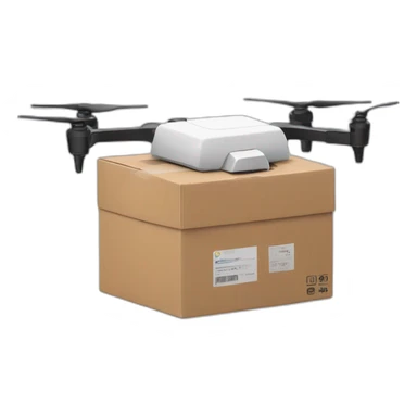 Delivery drone with a delivery box sticker