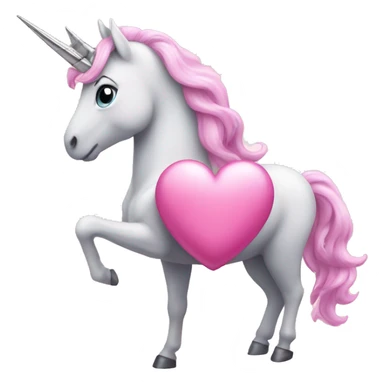 Pink heart with a unicorn sticker