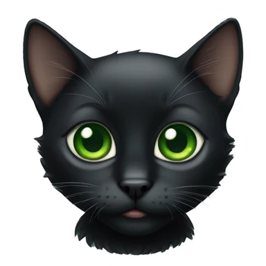 Black kitten with green eyes sticker
