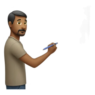 Man writing on a marker board sticker