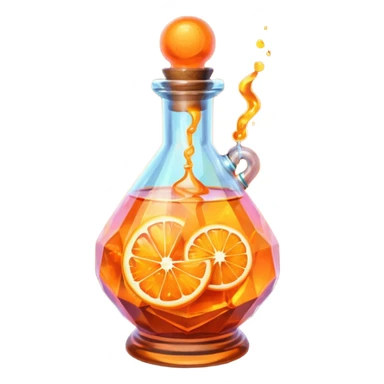 Orange Magic Fantasy Potion, Glass Low Poly sticker