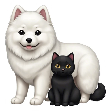 
Samoyed and black British cat sticker