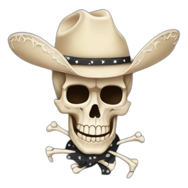 cowboy skeleton bandana sticker