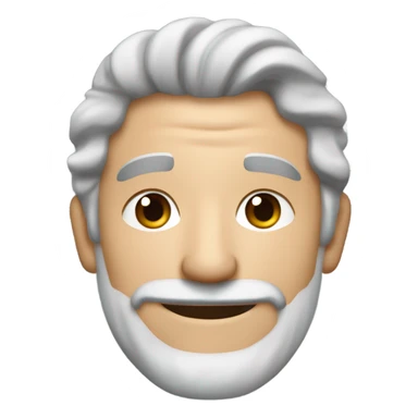 Older attractive man with mediumlong grey and brown hair tucked behind his ears & a little bit curly with a five o clock shadow beard smiling sticker