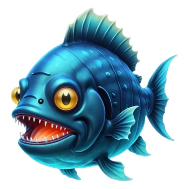 anglerfish with the light under dark water sticker