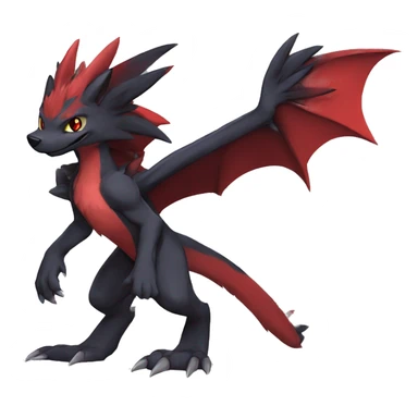 Anthro Cute cool black red nargacuga sergal animal hybrid Fakemon full body sticker