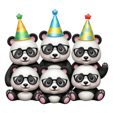 pands with party hats and opticals sticker