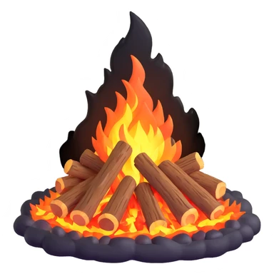crackling bonfire with sparks and embers sticker