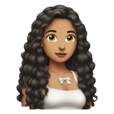 Latina long hair bow crop top girl sticker