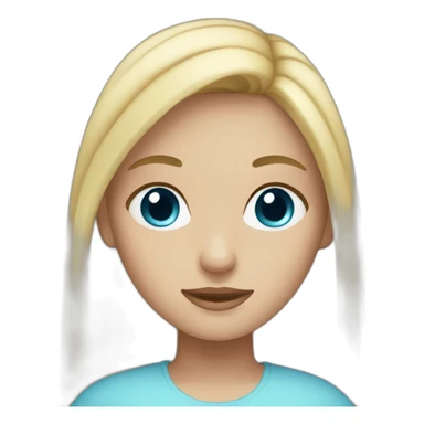 girl with blond hair and blue eyes sticker