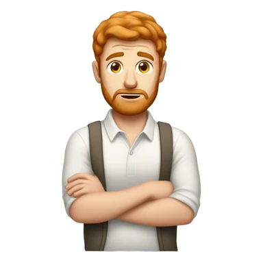 White redhead man confused sticker
