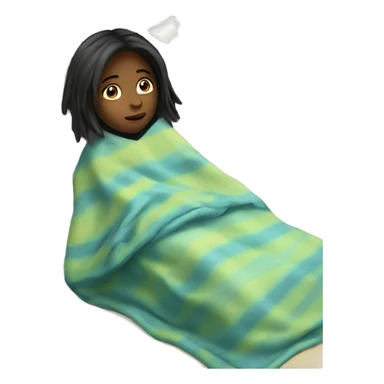 sick girl with blanket sticker