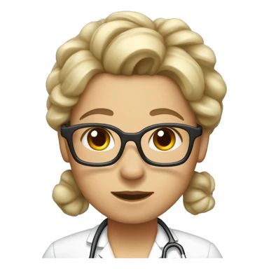 A doctor with a bow on her hair sticker