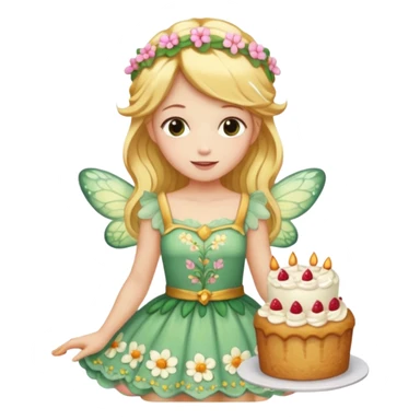 Fairy with cake sticker