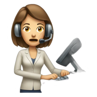 angry woman teleoperator sticker