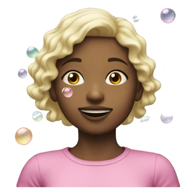 Girl Popping bubbles  sticker