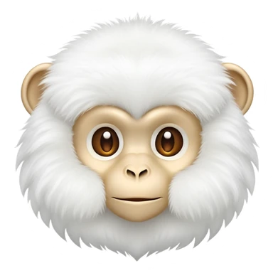 White monkey emoji sticker