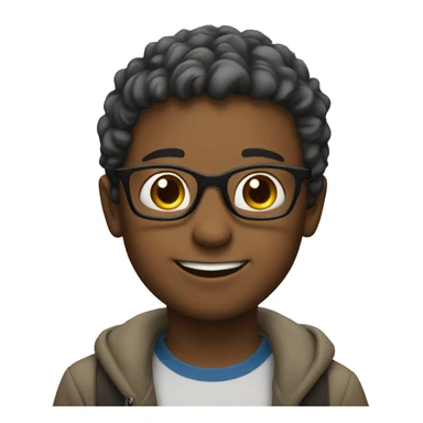 smiling boys with glasses sticker