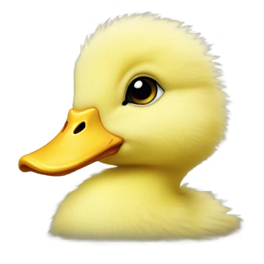 Realistic fluffy yellow duckling sticker